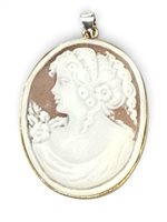 Pendant Mandile 1922 Woman Cammei  in Silver Conchiglia 2MCICM111.15